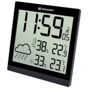 Метеостанция (настенные часы) Bresser TemeoTrend JC LCD с радиоуправлением черный