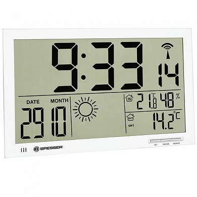 Метеостанция (настенные часы) Bresser MyTime Jumbo LCD белый
